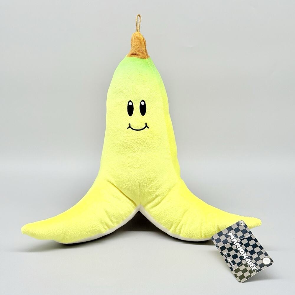 Nintendo Super Mario Kart Banana Peel Plush 12" Stuffed Plush Stuffey W/Tag